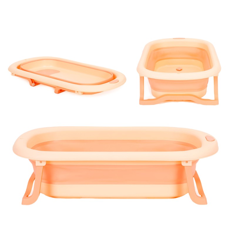 Childrens bathtub foldable with drain Ecotoys pink