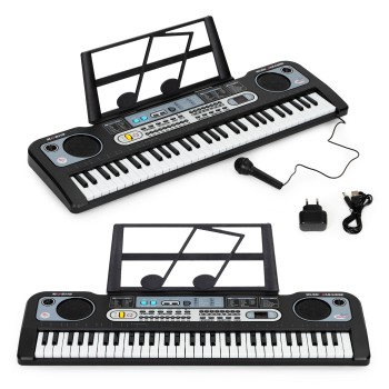 Large piano keyboard with microphone for children + power supply