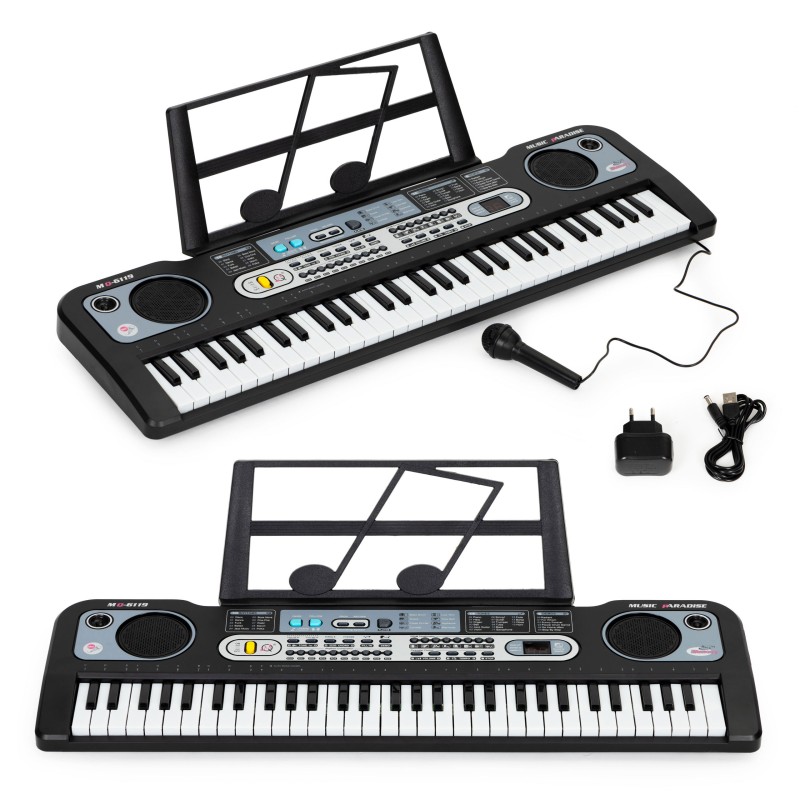 Large piano keyboard with microphone for children + power supply