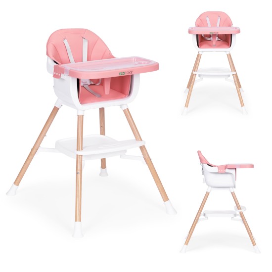 Child feeding chair 2-in-1, pink, ECOTOYS Child feeding chair 2-in-1, pink, ECOTOYS