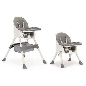 2-in-1 feeding chair with 5-point belts ECOTOYS, gray