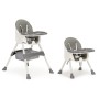 2-in-1 feeding chair with 5-point belts ECOTOYS, gray