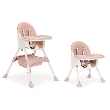 2-in-1 feeding chair with 5-point belts ECOTOYS pink