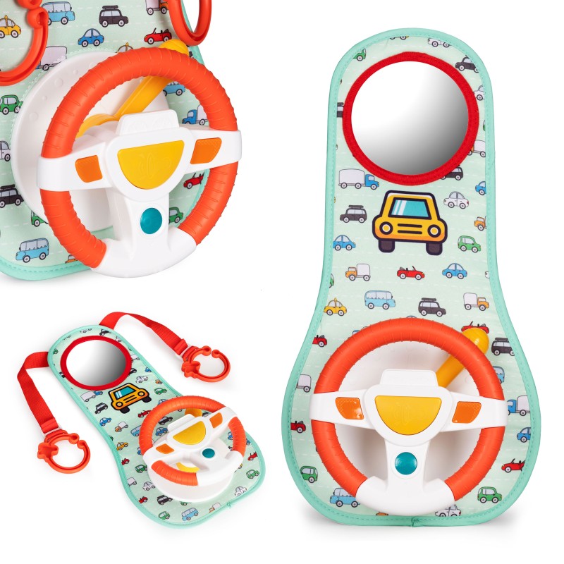 Interactive steering wheel mat for the car