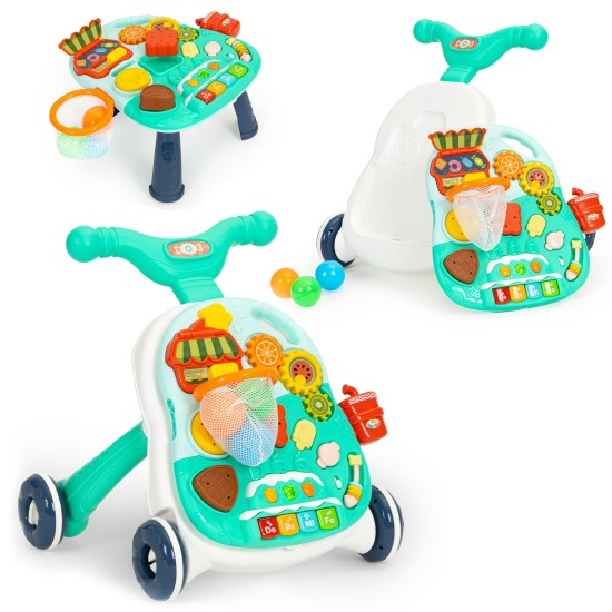 Interactive pusher 2in1 walker and educational table with sounds Interactive pusher 2in1 walker and educational table with sounds