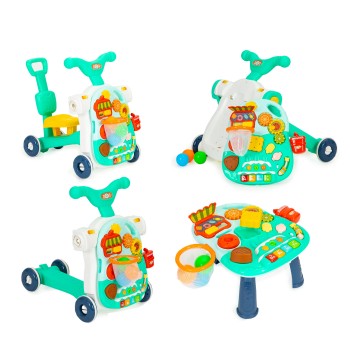 Push bike, scooter, interactive educational table 4in1 for children blue