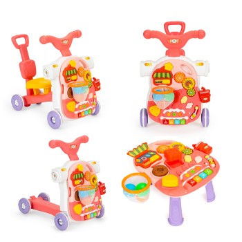 Push bike, scooter, interactive educational table 4in1 for children red