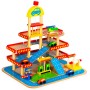 Large wooden garage with lift + cars Ecotoys