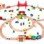 Wooden railroad for batteries 90 elements Ecotoys