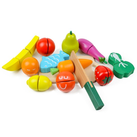 Wooden fruit vegetables food for cutting 13pcs Ecotoys Wooden fruit vegetables food for cutting 13pcs Ecotoys