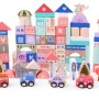 Wooden educational blocks city with a mat 115 pcs ECOTOYS
