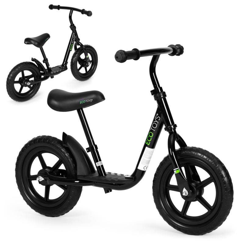Bicycle, balance bike with platform for children, ride-on, EVA wheels ECOTOYS , black