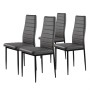 Set of 4 chairs for living room and dining room with Eco-Leather, ergonomic backrest, grey