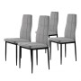 Set of 4 upholstered tufted chairs for dining room and living room, 4 pieces, grey