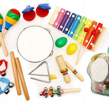 Musical set of 10 instruments for children + backpack ECOTOYS