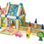 Wooden construction blocks building a house 6in1 ECOTOYS