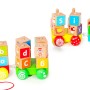 Wooden train large educational blocks alphabet Ecotoys