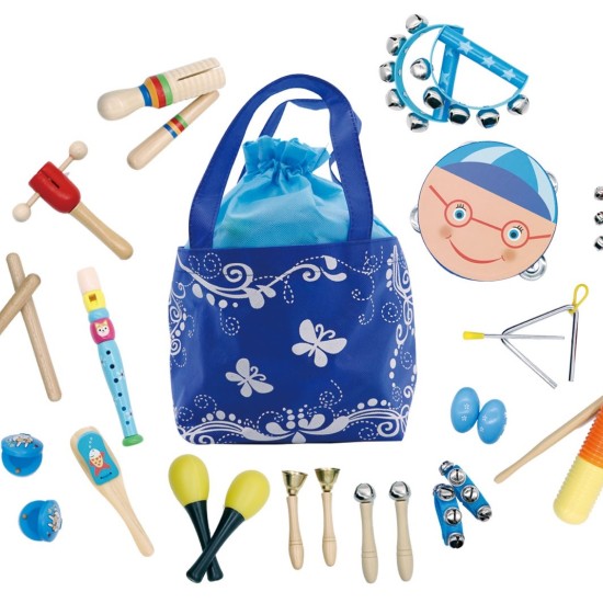 Wooden musical instruments toys set of 16 + bag ECOTOYS Wooden musical instruments toys set of 16 + bag ECOTOYS