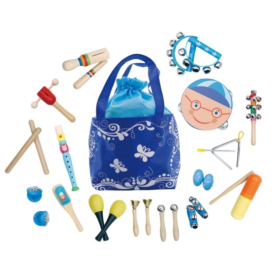Wooden musical instruments toys set of 16 + bag ECOTOYS