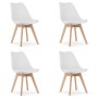 Zestaw komplet krzeseł MARK białe drewniane nogi 4szt