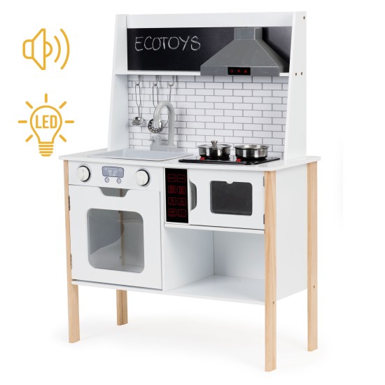Ξύλινη Παιδική Κουζίνα - Masterchef - με Ήχους και Φώτα - Ecotoys