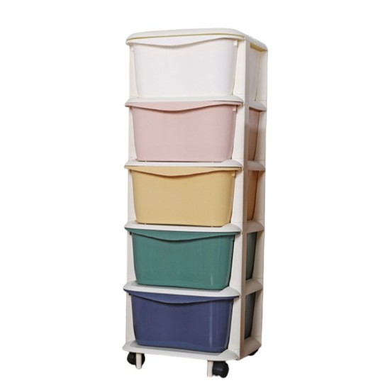 Plastic shelf on wheels for children, cabinet with drawers Plastic shelf on wheels for children, cabinet with drawers