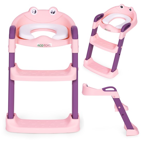 Toilet seat for children with steps and ladder, pink, ECOTOYS Toilet seat for children with steps and ladder, pink, ECOTOYS