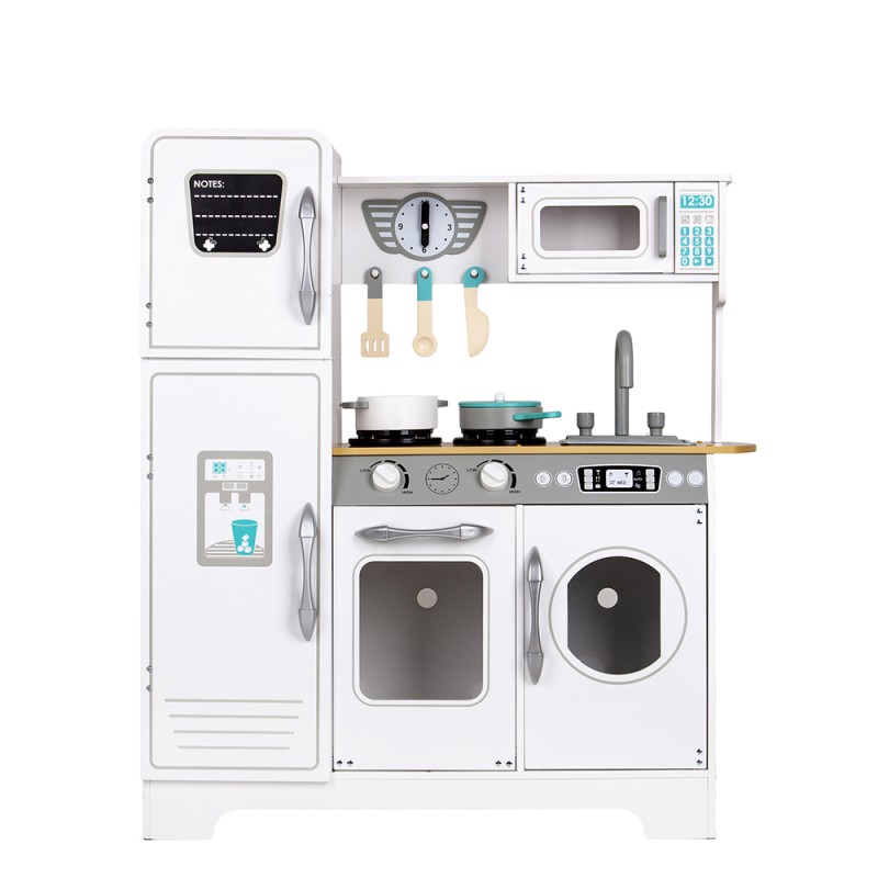 Huge white wooden childrens kitchen by ECOTOYS