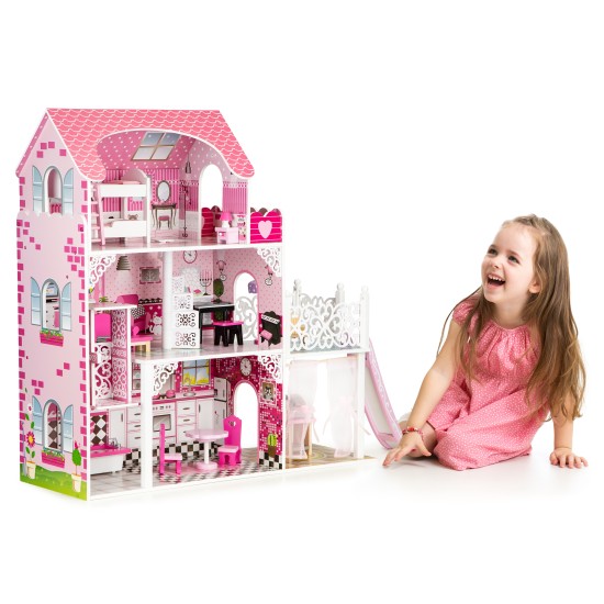 Ξύλινο Κουκλόσπιτο XXL με Ασανσέρ By ECOTOYS slide