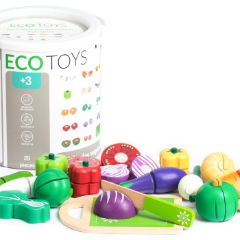 Ξύλινο Σετ Λαχανικών - 20 τμχ - Ecotoys