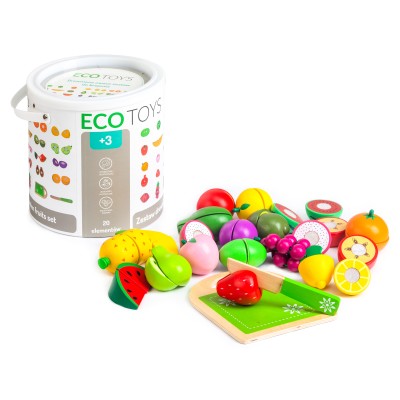 Ξύλινα Φρούτα - Παιχνίδια Ρόλων - 20 τμχ - ECOTOYS