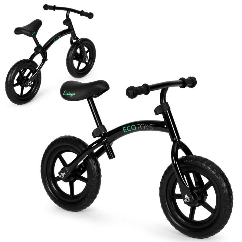 Childrens balance bike, ride-on, EVA wheels ECOTOYS, black