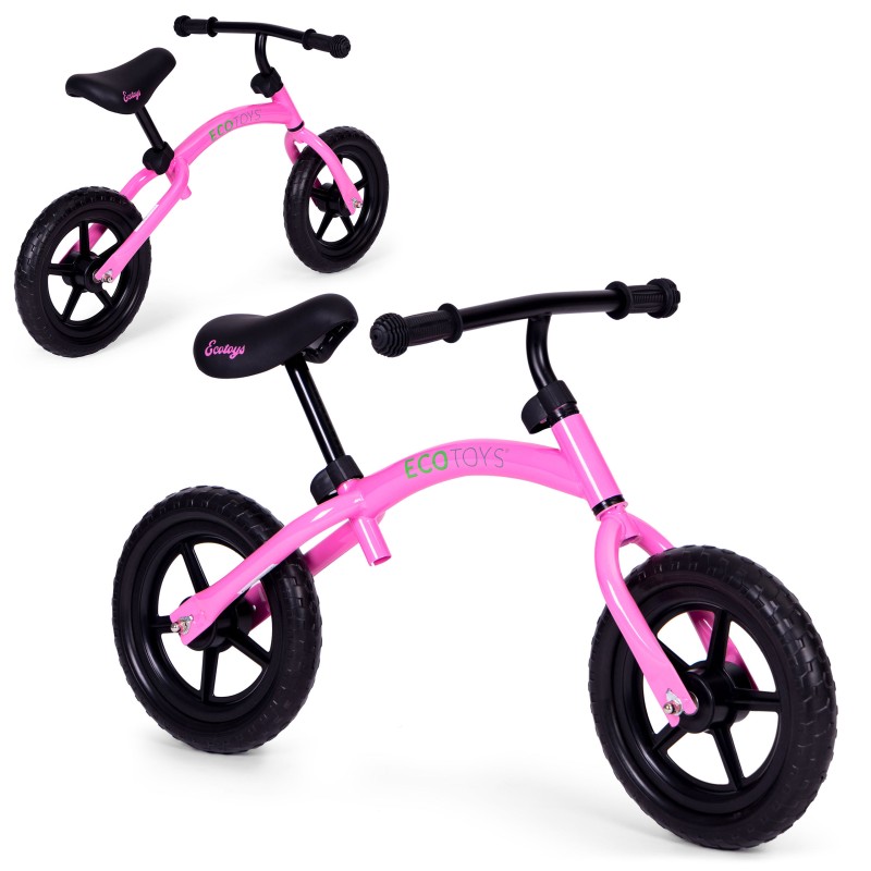 Childrens balance bike, ride-on, EVA wheels ECOTOYS, pink