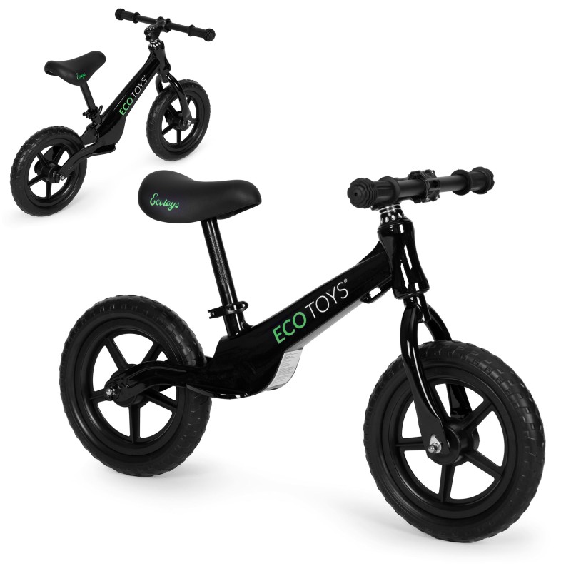 Childrens balance bike, ride-on, EVA wheels ECOTOYS , black