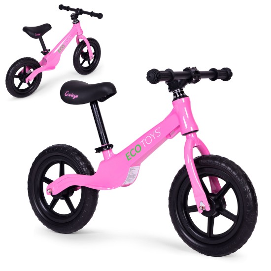Childrens balance bike, ride-on, EVA wheels ECOTOYS , pink