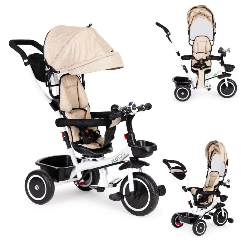 Tricycle with rotating seat 360 ECOTOYS beige