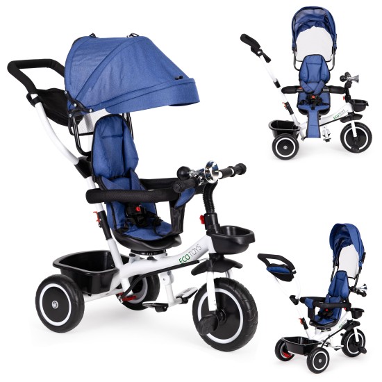 Tricycle with rotating seat 360 ECOTOYS blue Tricycle with rotating seat 360 ECOTOYS blue