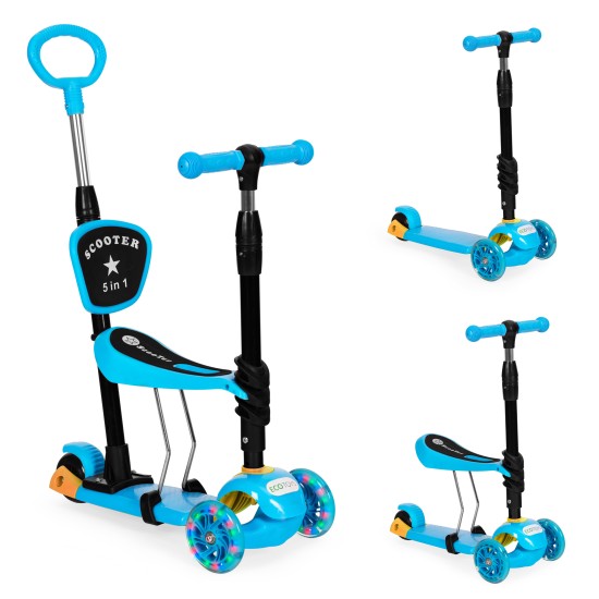 Three-wheeled scooter with light-up wheels LED,3-in-1 Balance - blue ECOTOYS Three-wheeled scooter with light-up wheels LED,3-in-1 Balance - blue ECOTOYS