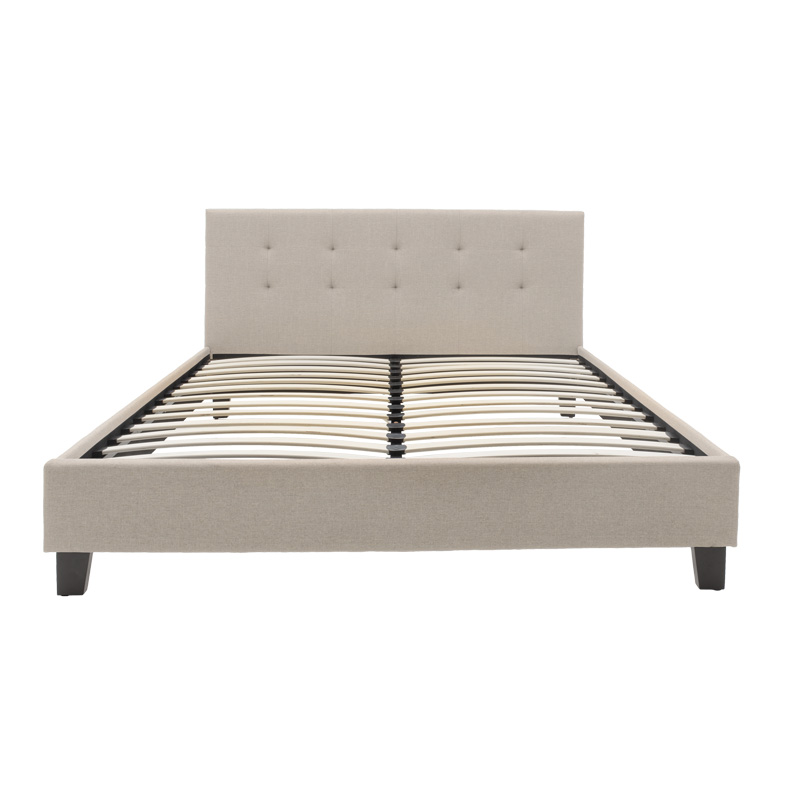 Κρεβάτι Mago pakoworld διπλό ύφασμα εκρού 150x200εκ