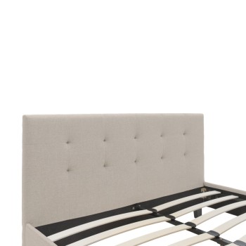 Κρεβάτι Mago pakoworld ύφασμα εκρού 150x200εκ