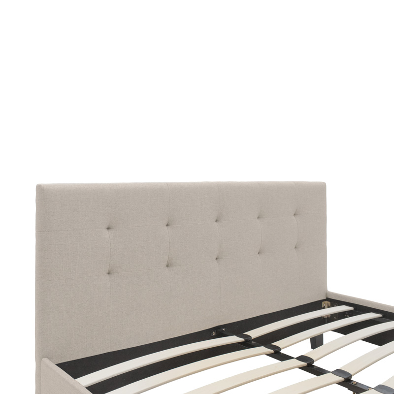 Κρεβάτι Mago pakoworld διπλό ύφασμα εκρού 150x200εκ