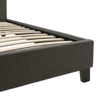 Κρεβάτι Mago pakoworld ύφασμα ανθρακί 150x200εκ