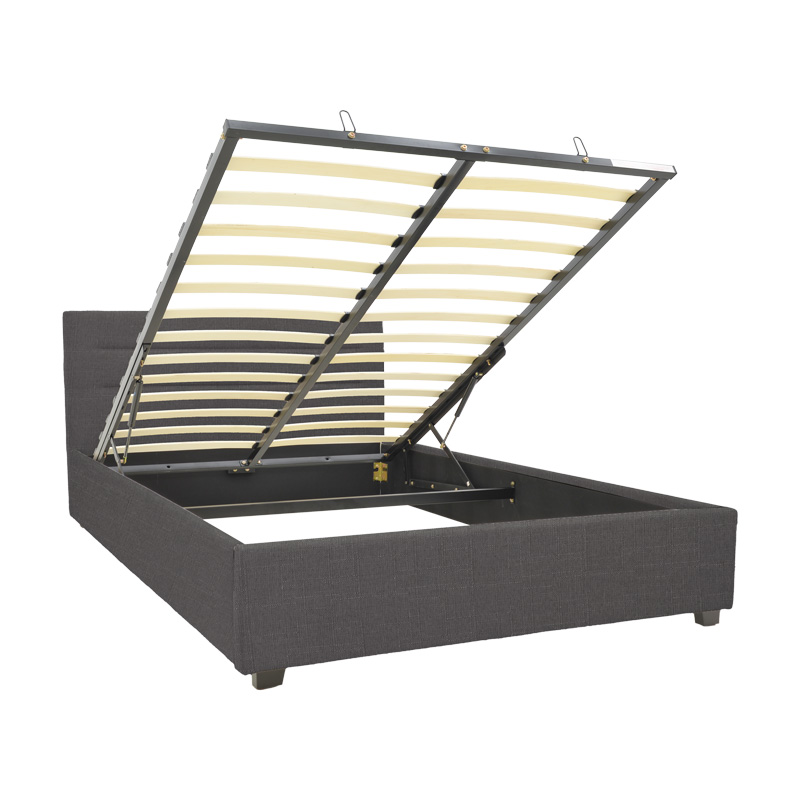 Κρεβάτι Molito pakoworld ύφασμα σε ανθρακί απόχρωση με αποθηκευτικό χώρο120x200εκ