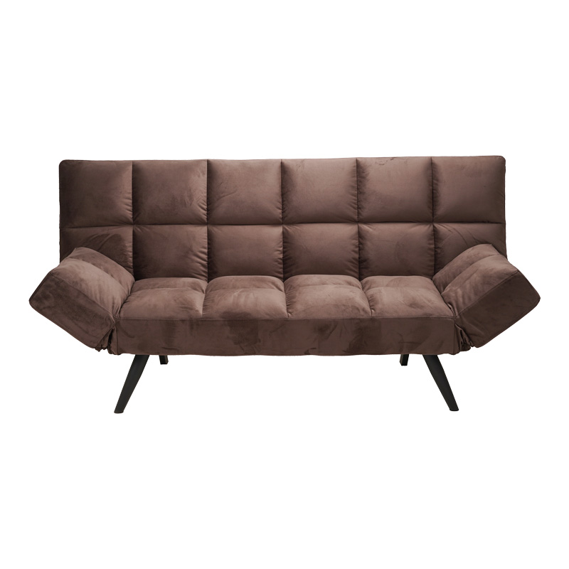 Καναπές - κρεβάτι 3θέσιος Freddo pakoworld βελούδο καφέ 181x81x86εκ