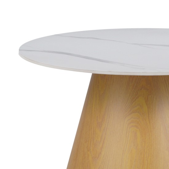 Τραπέζι σαλονιού Soleire Inart λευκό μαρμάρου sintered stone Φ70x40εκ Βοηθητικό τραπέζι Soleire Inart λευκό μαρμάρου sintered stone Φ70x40εκ