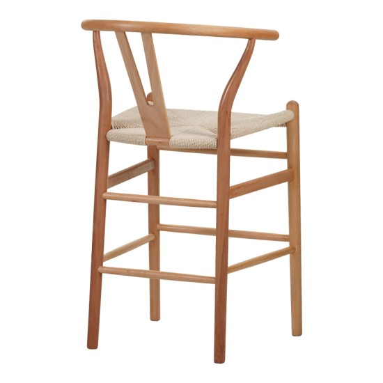 Σκαμπό μπαρ Wishbone pakoworld rubberwood-σχοινί σε φυσική απόχρωση 55x49x108εκκ Σκαμπό μπαρ Wishbone pakoworld rubberwood-σχοινί σε φυσική απόχρωση 55x49x108εκκ