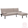 Γωνιακός καναπές-κρεβάτι αναστρέψιμος Brisk pakoworld καφέ-γκρι ύφασμα 200x146x75εκ