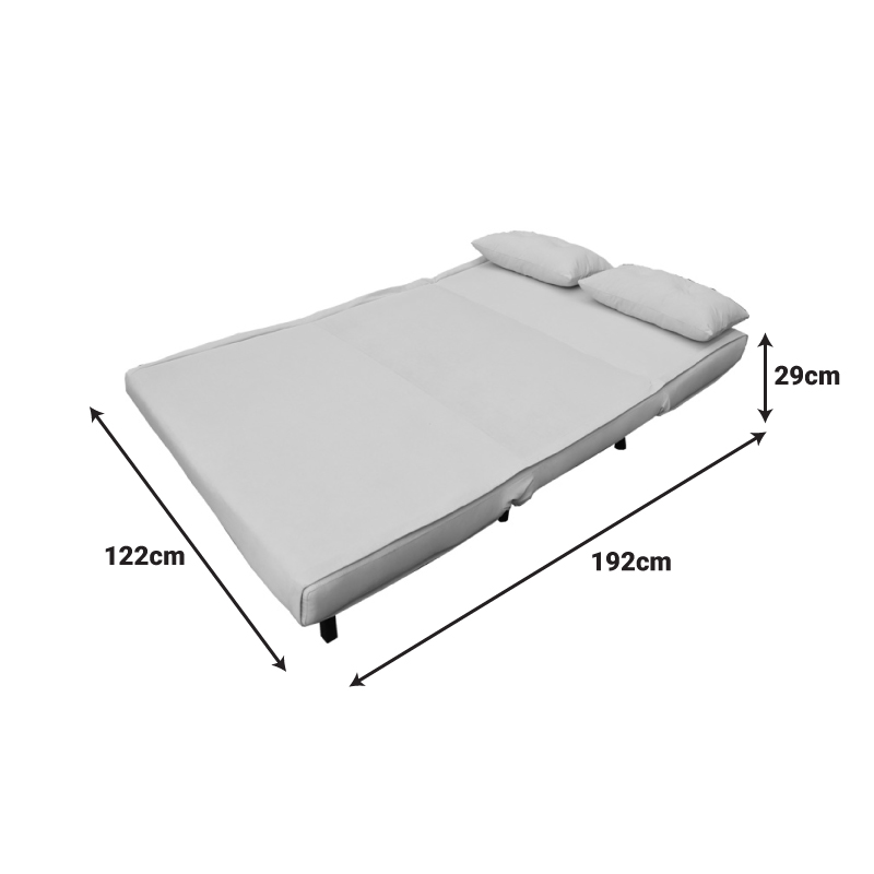 Καναπές-κρεβάτι Josuane I pakoworld διθέσιος βελούδο σε γκρι μπεζ απόχρωση 122x80x81εκ