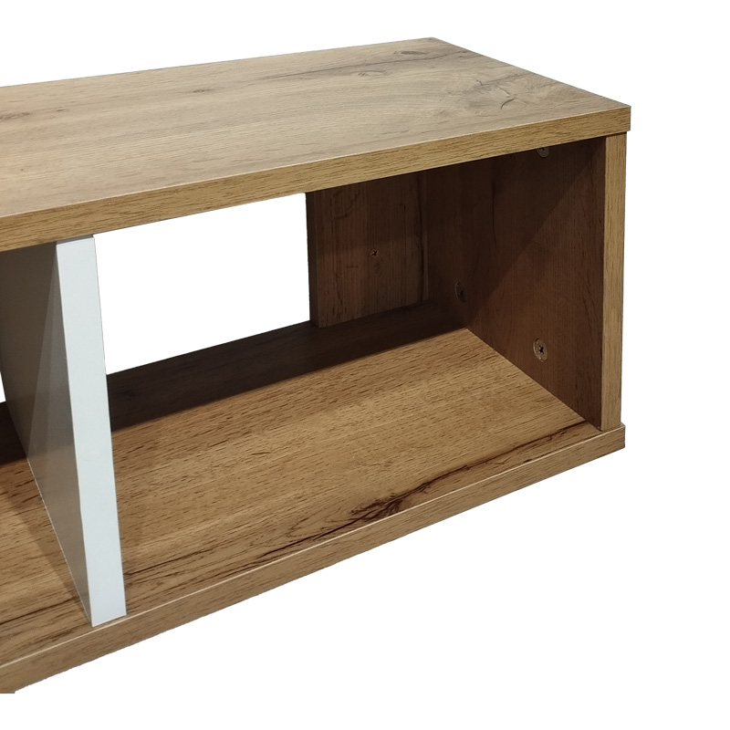 Ραφιέρα τοίχου Flevior pakoworld σε sonoma με λευκή απόχρωση 90x22x25.6εκ