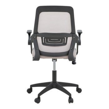 Καρέκλα γραφείου Reji pakoworld mesh ύφασμα γκρι-μπεζ με μαύρο σκελετό 58x60x89-99εκ